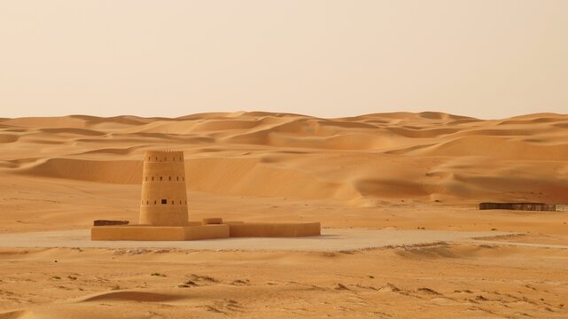 Ancient Desert Watchtower in Liwa Desert, Abu Dhabi, UAE