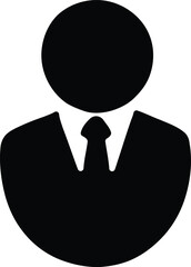 Professional businessman silhouette icon representing corporate identity