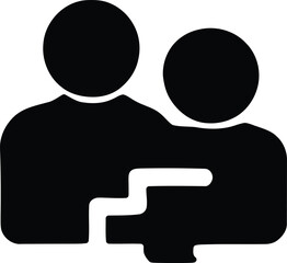 Collaborative human icon representing joint effort and partnership