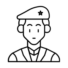 veteran icon with thin style