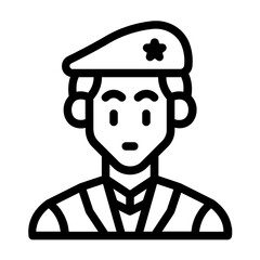 veteran icon with line style