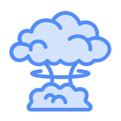 nuclear bomb icon with lineal color style