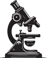 vintage microscope isolated on white background