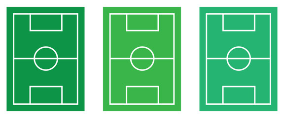 Football and Soccer Field Vector Illustration – Green and Outline Pitch Design, Stadium Layout, Match and League Scheme Icon SetWeb © maxronju25