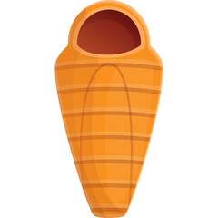 Orange Sleeping Bag Isolated on White Background for Outdoor Adventures and Camping Gear Essentials