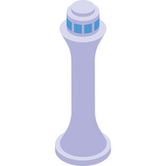 Modern Control Tower With Blue Window Panes Against A Transparent Background