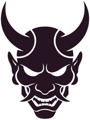 Bold Oni mask design, perfect for powerful branding or striking tattoo art inspiration