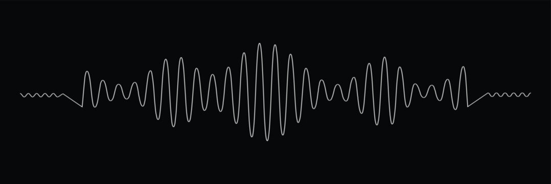 Sound wave set, Black sound waves and audio frequencies, Sound wave, audio wave icons, Set of radio wave icons. Sound wave icon thin line outline set. Waveform icon graphic set. trendy stroke line 