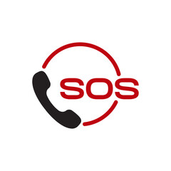 SOS icon emergency phone symbol template © Macholicious