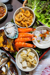 table of various seafood