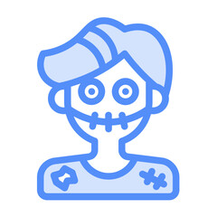 smile monster icon with lineal color style