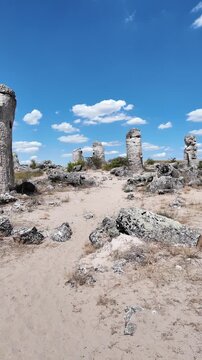 Summer view of rock formation Pobiti Kamani (Upright Stones), Varna region, Bulgaria