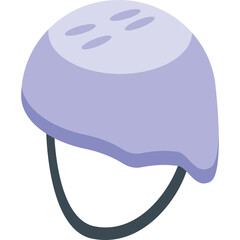 Pale Purple Bicycle Helmet with Dark Strap Detailed and Isolated on Transparent Background