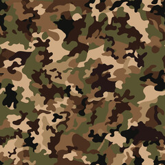 Fototapeta premium Seamless pattern of camouflage in earthy tones