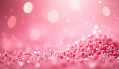 Pink glow particle abstract bokeh background for holiday and celebration concept