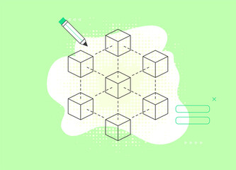 Flat vector illustration communication with production agency