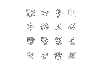 Line art simple icon set for web and applications vector