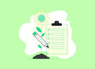 Flat vector illustration communication with production agency
