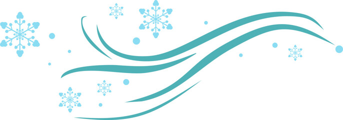 Winter Wind and Snowflakes Illustration