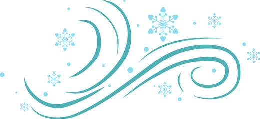 Winter Wind and Snowflakes Illustration