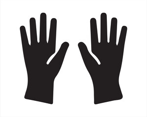 Black silhouette of two open hands with fingers spread
