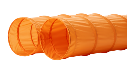 BABY TOYS - Bright orange collapsible tunnel toy for children, perfect for indoor play and physical activity