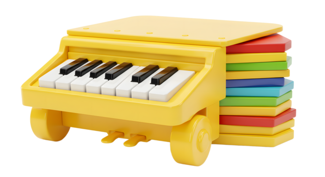 BABY TOYS - Colorful wooden toy piano with rainbow stacking blocks, educational musical instrument for children and early learning