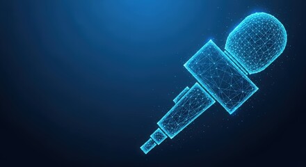 Digital low poly telescope against a deep blue backdrop