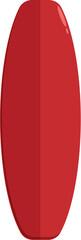 Red surfboard isolated on white background, perfect for representing surfing, summer sports, and beach activities