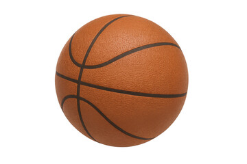 Basketball ball with classic orange pebbled surface and black seams, illustrating sports, game, and competition themes