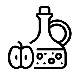 apple cider vinegar icon with line style
