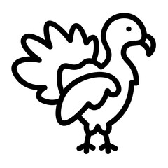 rooster icon with line style