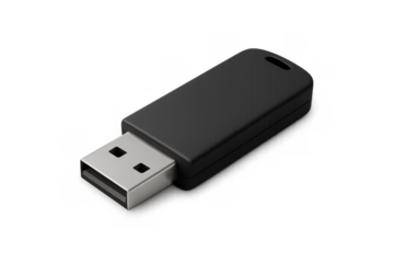 Usb flash drive providing digital data storage solution, portable memory stick for technology and computer peripherals, transparent background