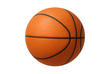 Basketball ball bouncing for sport game, equipment for team play and athletic recreation, transparent background