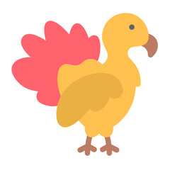 rooster icon with flat style