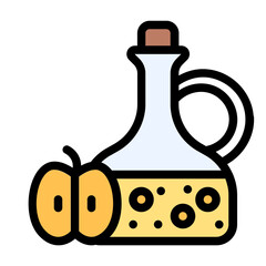 apple cider vinegar icon with flat line style