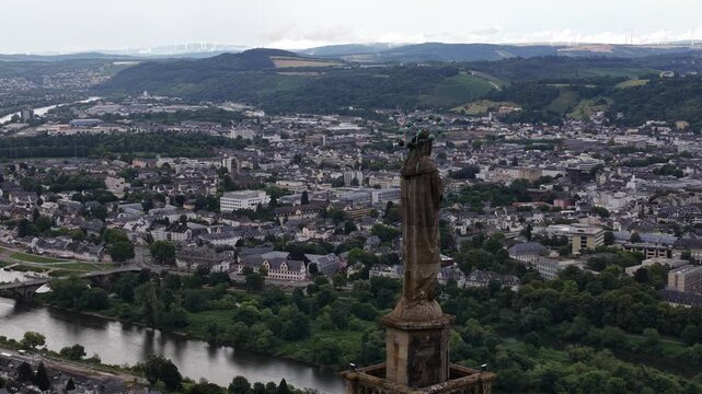 The Marian Column in Trier. Moselle Valley on the Pulsberg.