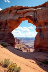 Massive sandstone arch, Wall Street, Arches National Park, sandstone arch, geology, canyon