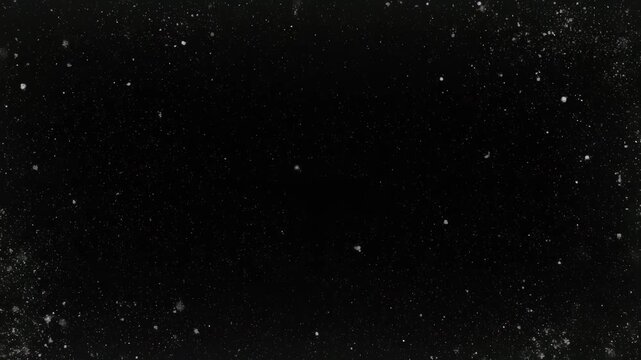 Snow Particles Are Falling, Isolated On Dark Background, Winter emulation, Overlay Effect