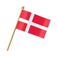 Danish Flag on Golden Pole