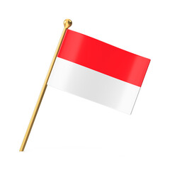 Small Indonesian Flag on Golden Pole