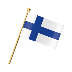 Finnish Flag on Golden Stick