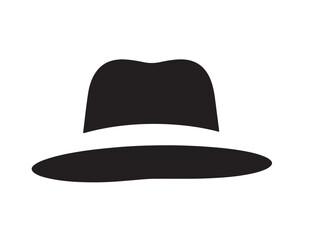 Hat icon in silhouette white background.