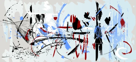 Fotobehang Abstract met Penseelstreken abstract pattern background, with painting strokes, splashes and lines, art inspired  © Kirsten Hinte