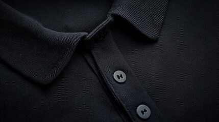 Textile background with polo collar and details.
