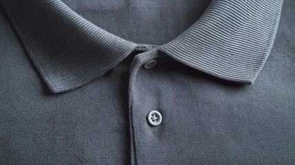 Close-up of gray polo shirt texture.