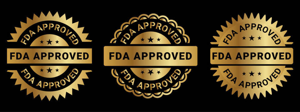 FDA Approved Gold Seal Badge Label Design Certification Stamp