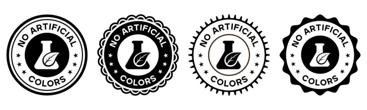 No Artificial Colors Product Badges Black Label Icons Design