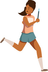 Student running holding a pen and notebook, being late for class, education and school concept, hurrying student