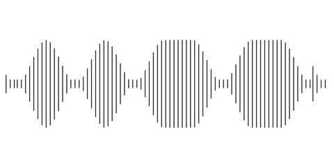 Podcast sound waves and audio soundwave of voice message records, vector icons. Podcast sound waves for online audio streaming and podcasting or music player and mobile phone voice message soundwaves